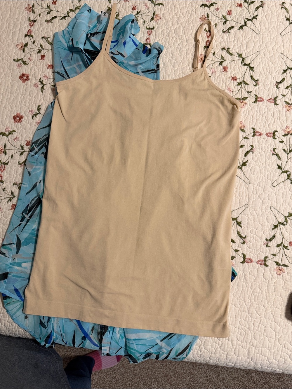 Lane Bryant Elegant Blue Printed Sleeveless Shell with Cream Liner - Picture 11 of 14